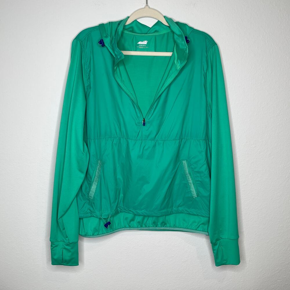 Avia Seafoam Hooded Windbreaker Pullover Jacket Lightweight Athletic XL 16-18